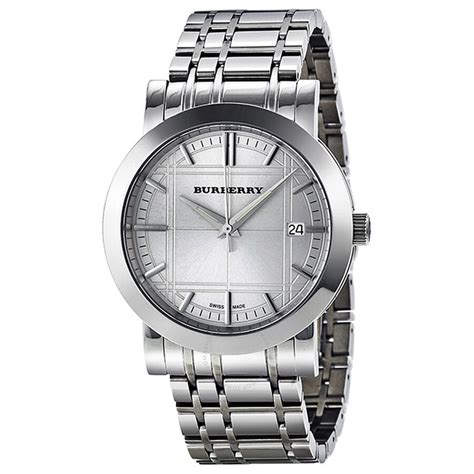 Burberry Heritage Silver Dial Stainless Steel Men's 